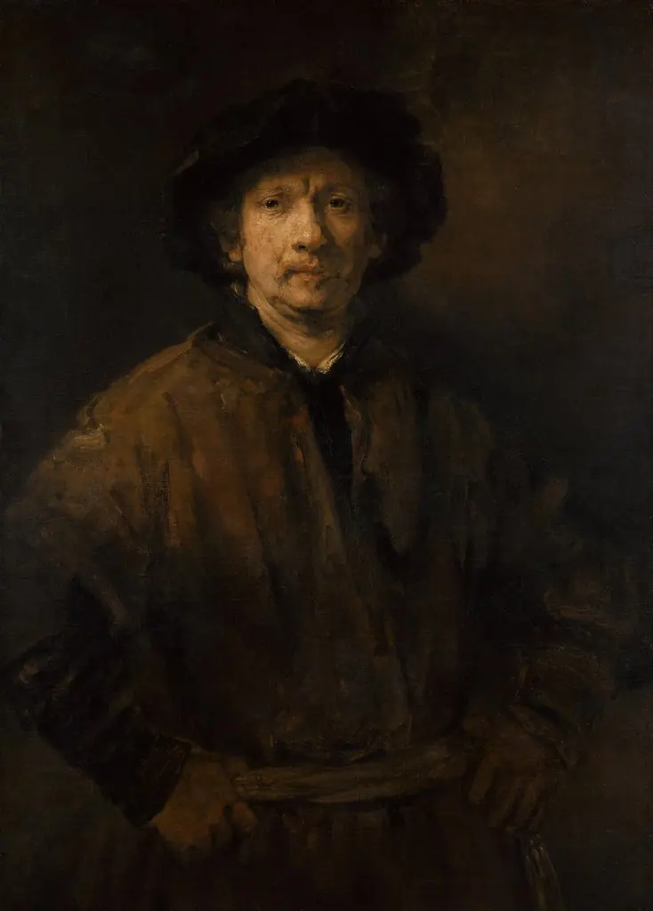 Self Portrait, by Rembrandt, oil, 1652