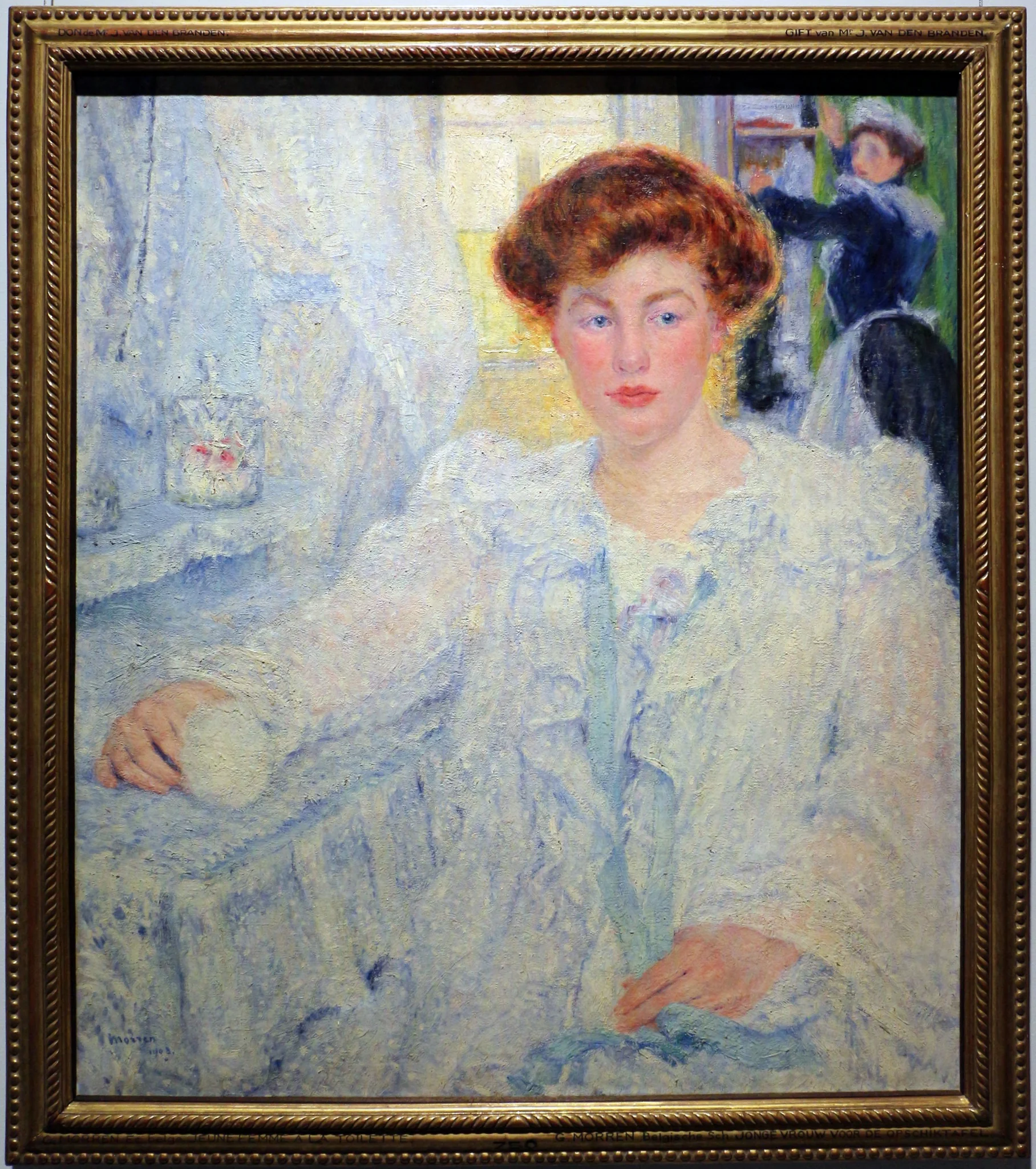 Girl getting ready, detail