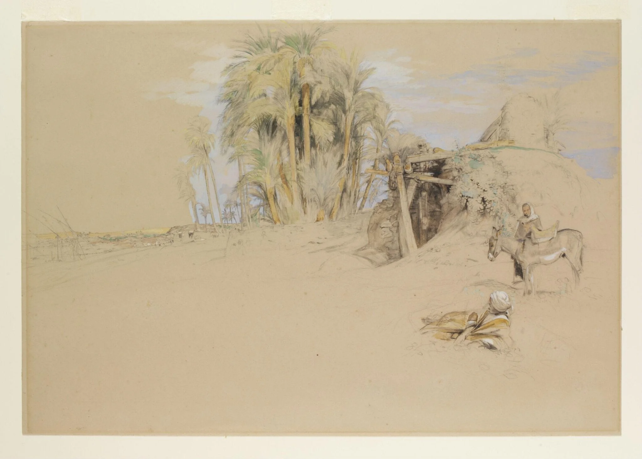 Rural Scene in Upper Egypt, on the banks of the Nile, detail