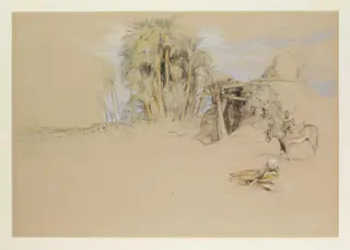 Rural Scene in Upper Egypt, on the banks of the Nile, by John Frederick Lewis, watercolor, 1850