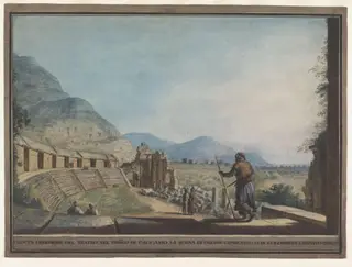 Interior of the Theatre in the Region of Cacamo, by Luigi Mayer, watercolor, 1797