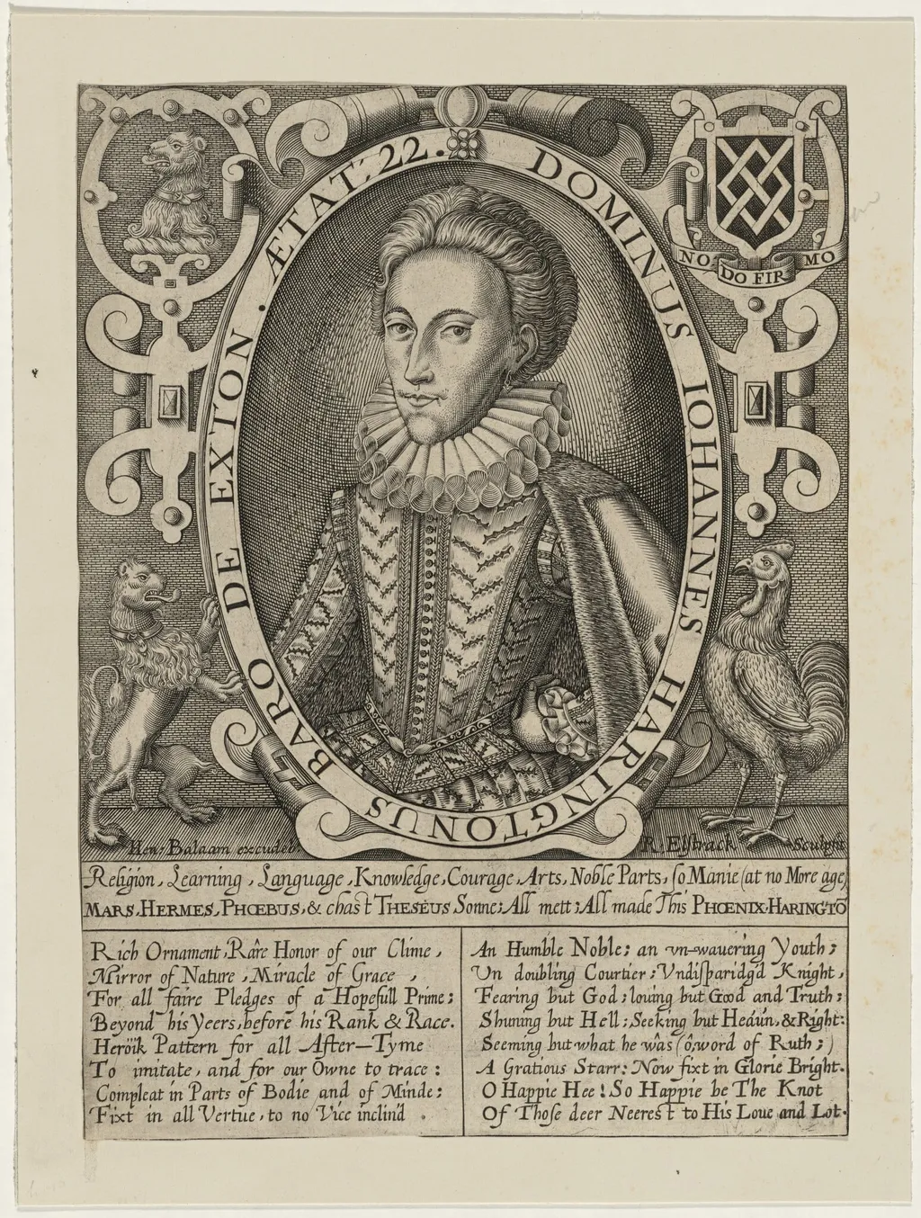 John, Lord Harrington of Exton, by Renold Elstrack, ink, 1598