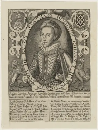 John, Lord Harrington of Exton, by Renold Elstrack, ink, 1598
