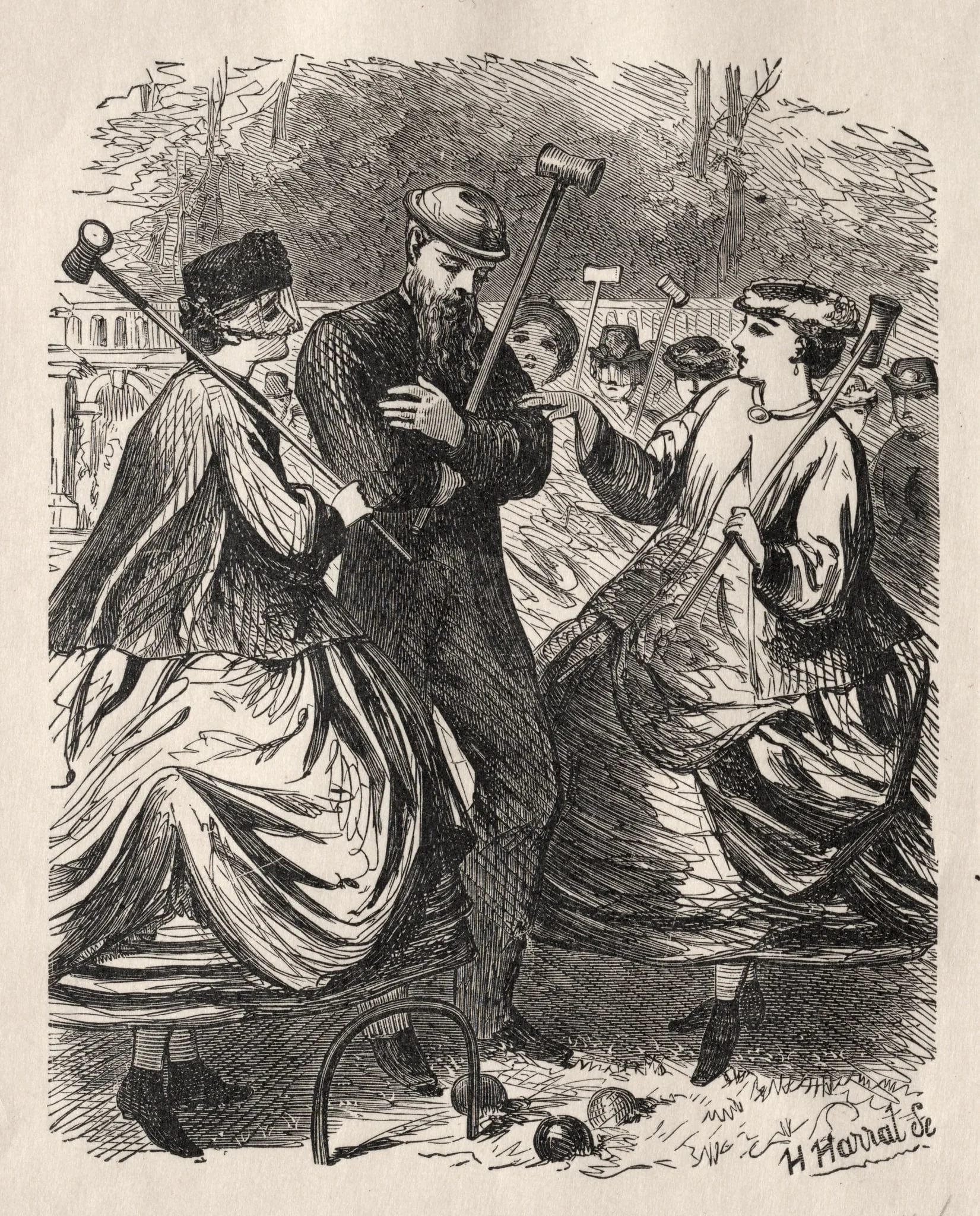 Our Croquet Party, detail