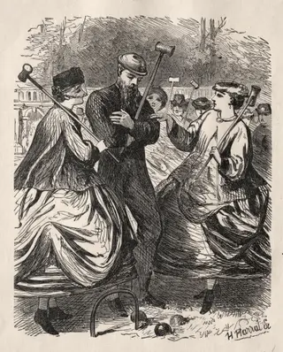 Our Croquet Party, by George Louis Palmella Busson Du Maurier, 1864