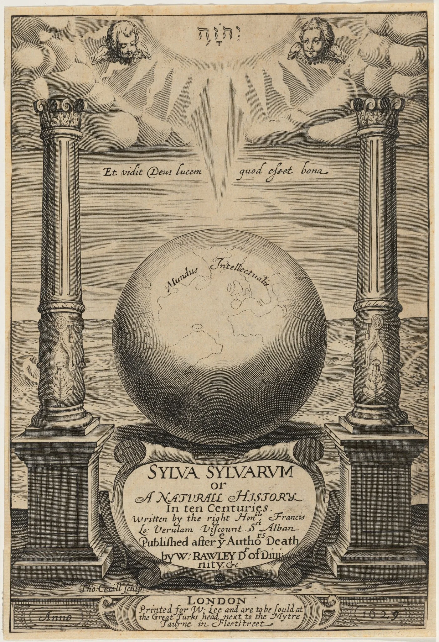 Title Page for Sylva Sylvarum, Francis Bacon, detail