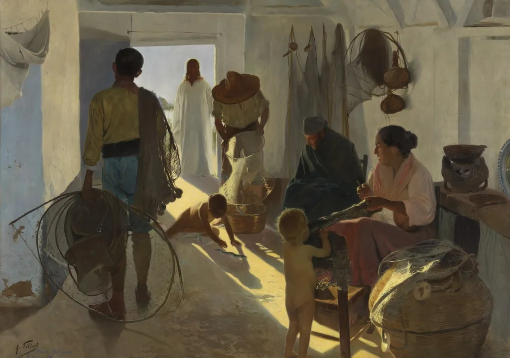 The Friends of Jesus, by Antonio Fillol Granell, oil, 1900