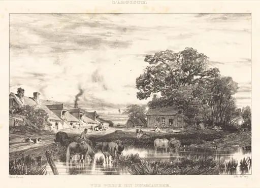 View in Normandy (Vue prise en Normandie), by Jules Dupré, ink, 1835