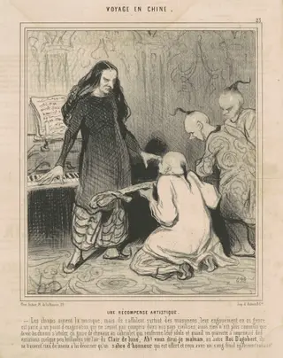 Une récompense artistique, by Honoré Daumier, ink, 1844