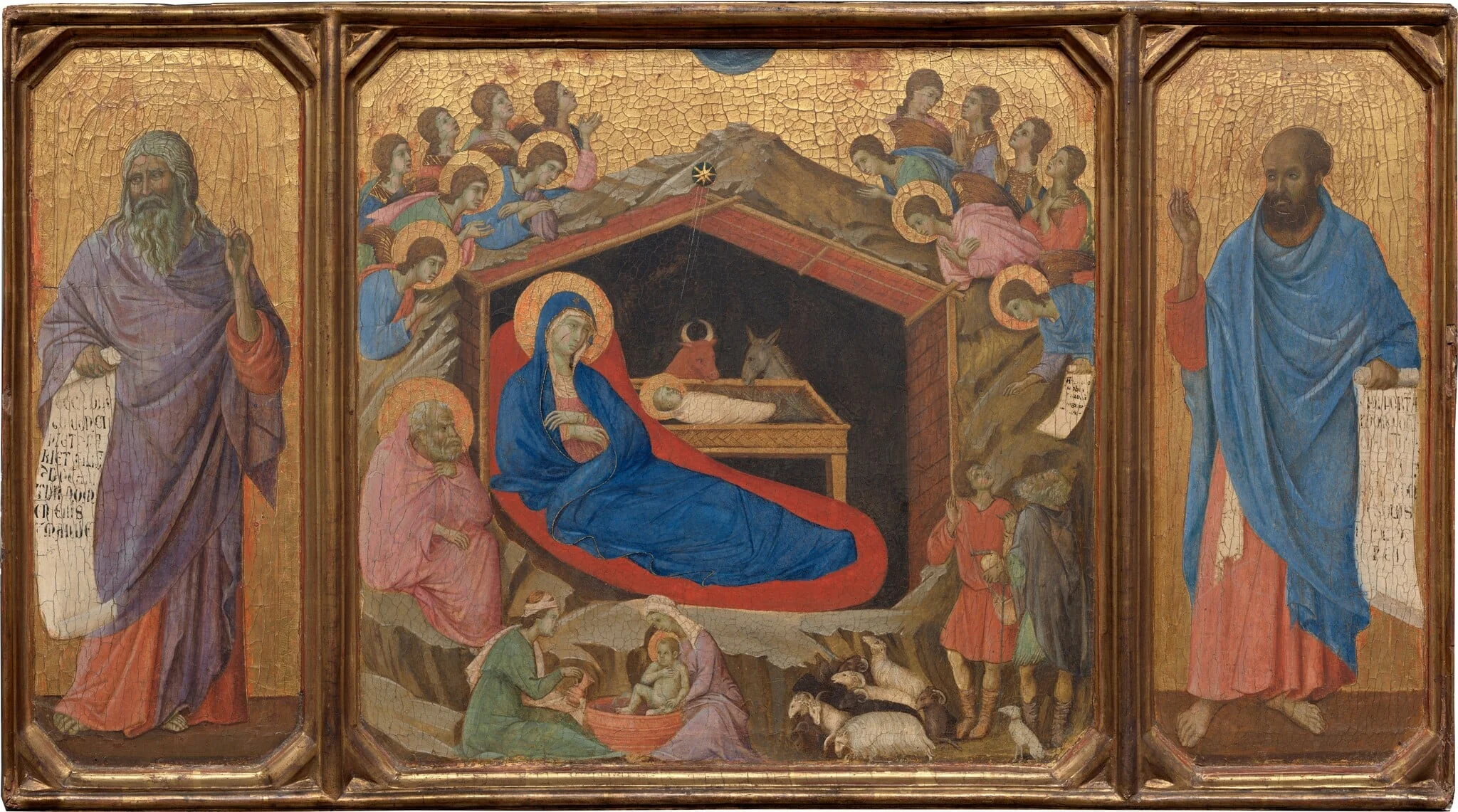 The Nativity with the Prophets Isaiah and Ezekiel, detail