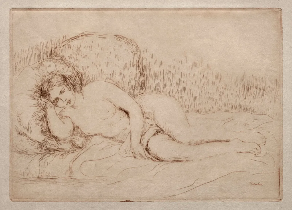Femme nue couchée, by Pierre-Auguste Renoir, 1906