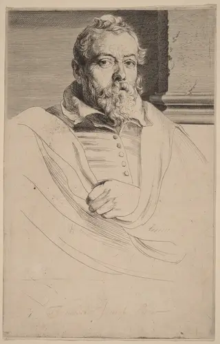 Frans Francken II, by Anthony van Dyck, ink, 1634