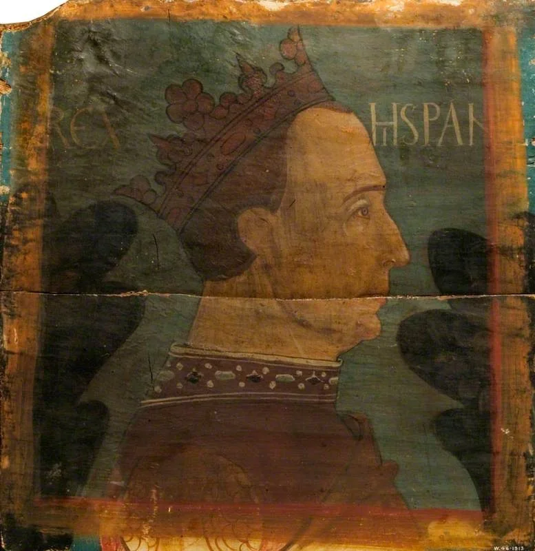 Profile Head of a King (panel from a painted ceiling), detail