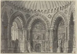 Rotunda in Gothic Style, by Gasparo Galliari, ink, 1792