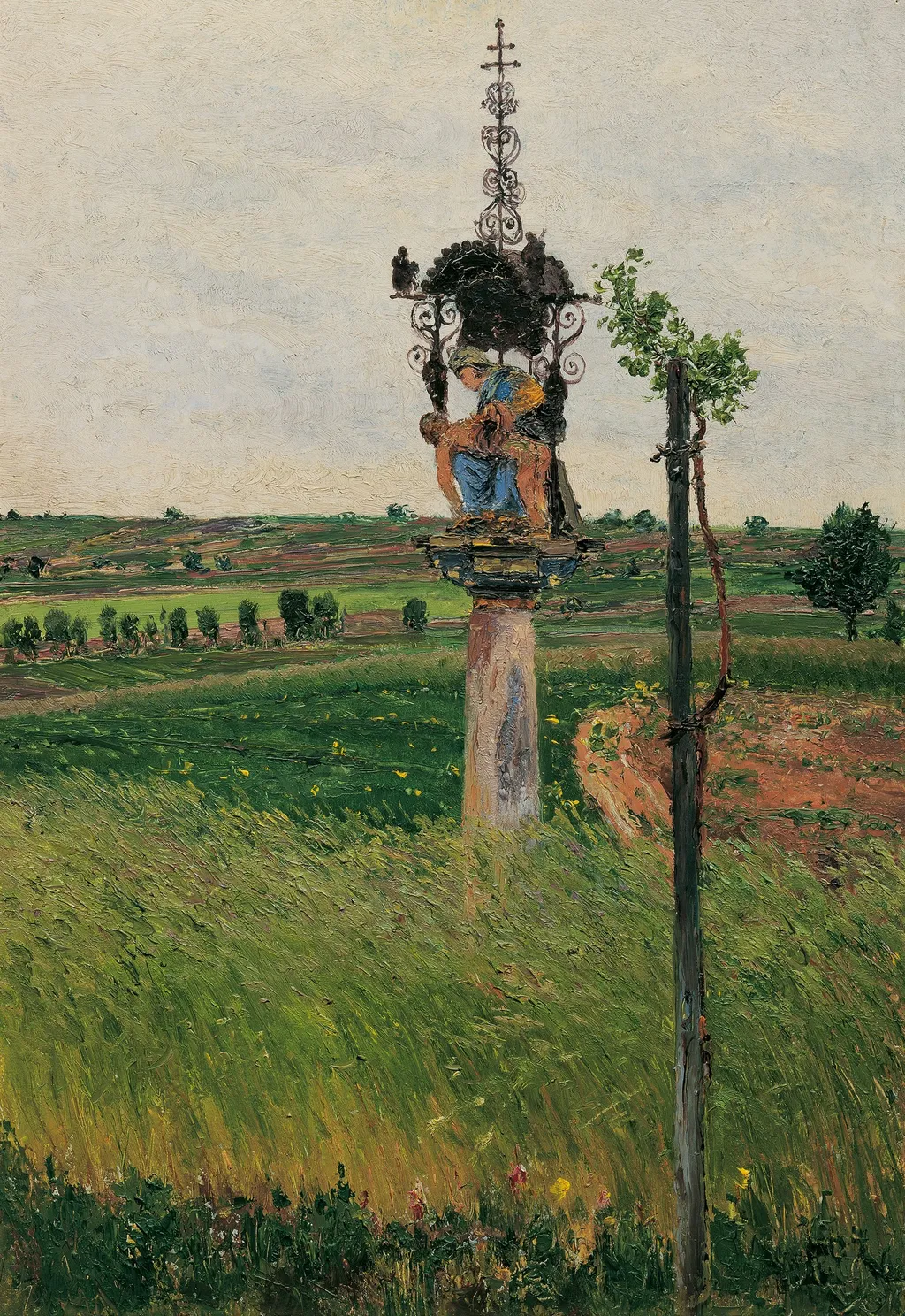 Wayside Shrine, Lundenburg, by Theodor von Hörmann, oil