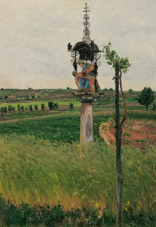 Wayside Shrine, Lundenburg, by Theodor von Hörmann, oil