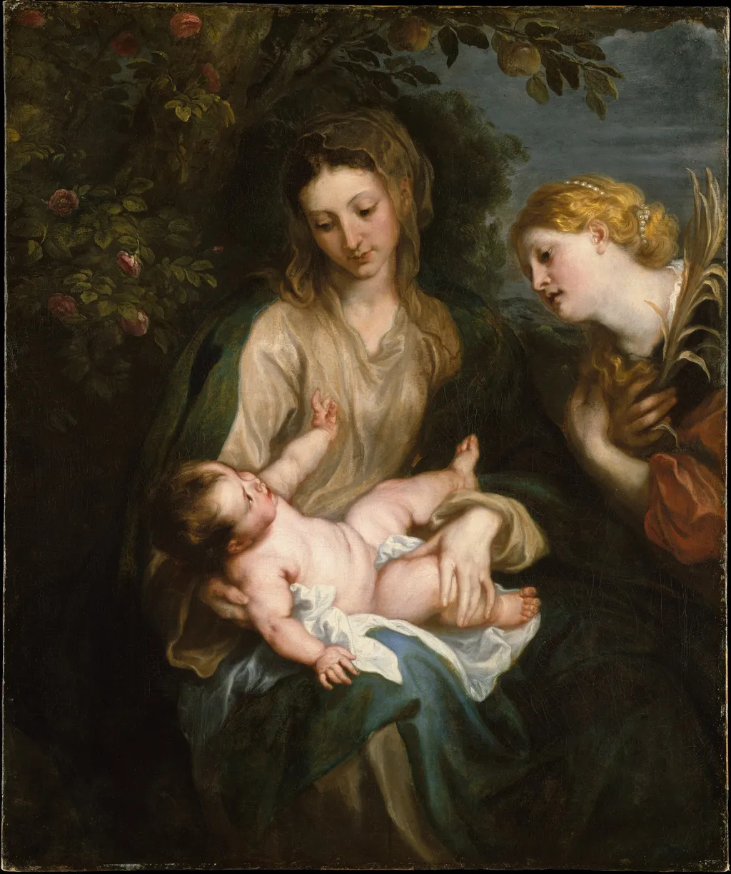 Virgin and Child with Saint Catherine of Alexandria, by Anthony van Dyck, oil, 1630