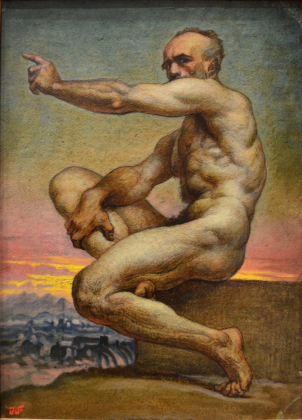 Autoportrait nu, detail