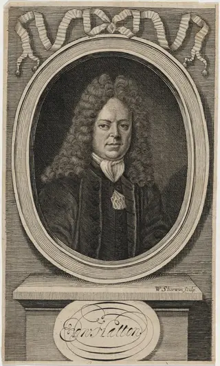 Edward Hatton, Arithmetician, by William Sherwin, ink, 1711