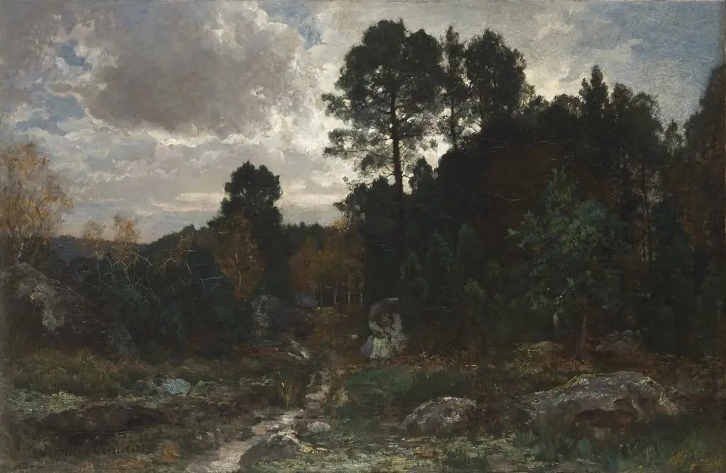 Solitary Walk at Fontainebleau, by Władysław Ciesielski, oil, 1883