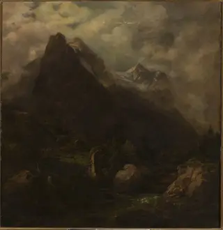 Mountain landscape, by Carl Wagner, oil, 1841