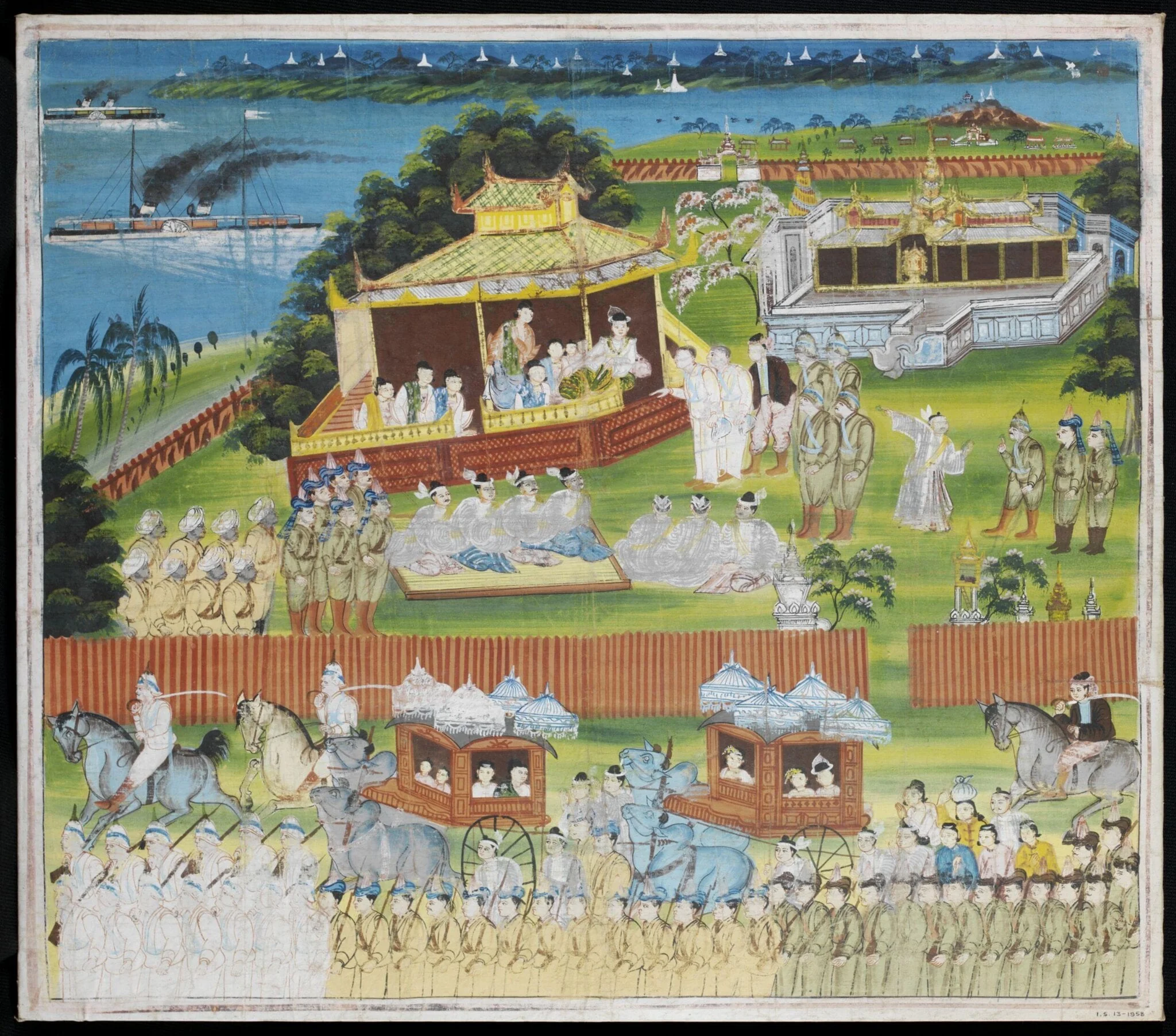 The departure of King Thibaw from Mandalay, detail