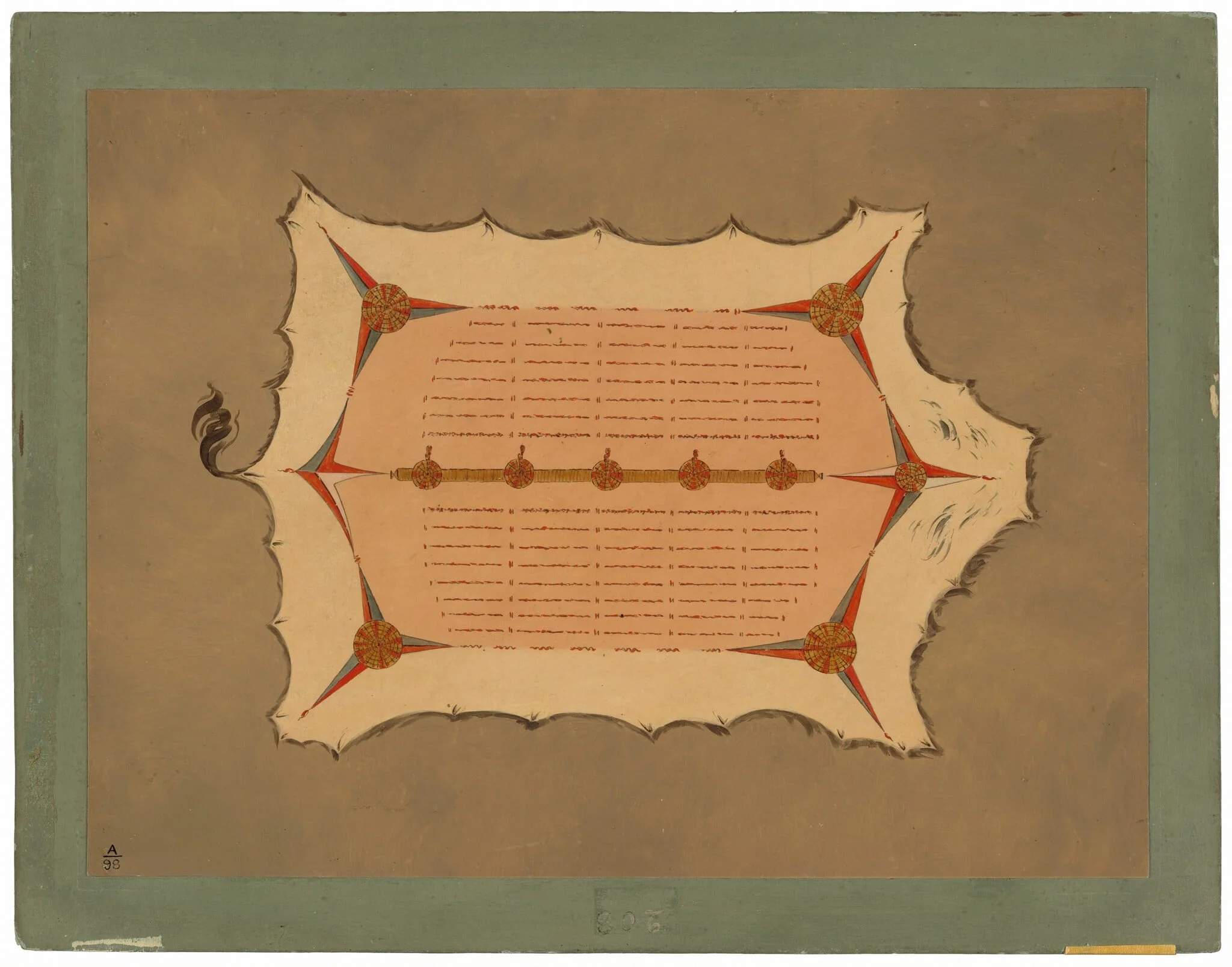 Facsimile of a Sioux Robe with Porcupine Quills, detail