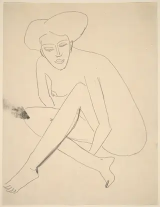Dodo Seated, by Ernst Ludwig Kirchner, graphite, 1910