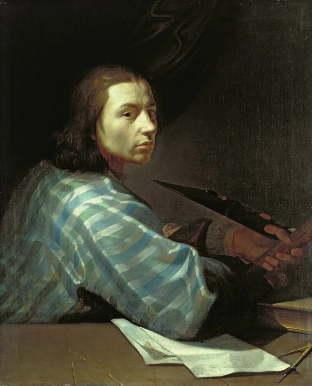 Self-portrait, by Dietrich Ernst Andreae, oil, 1727