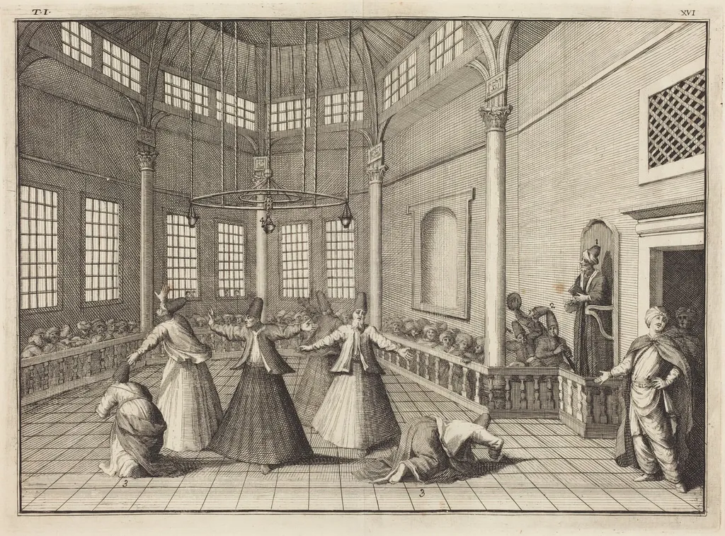 The Inside of a Mosque, by William Hogarth, ink, 1723