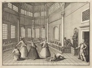 The Inside of a Mosque, by William Hogarth, ink, 1723