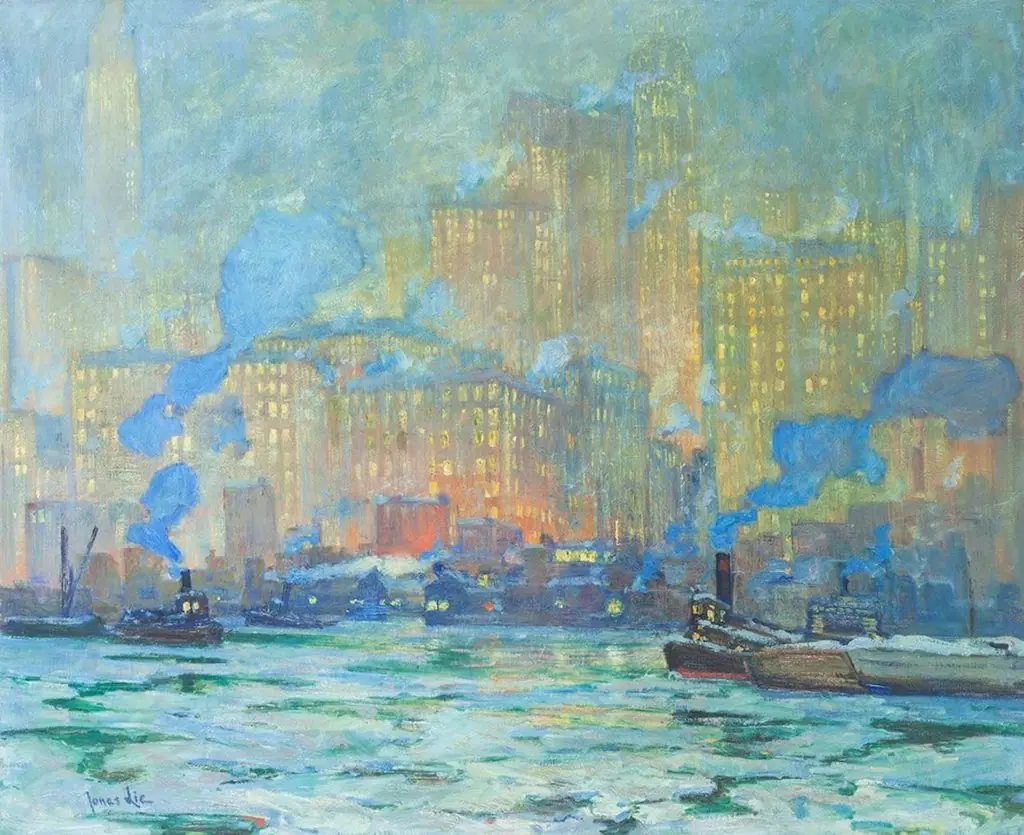 Afterglow, by Jonas Lie, oil, 1913