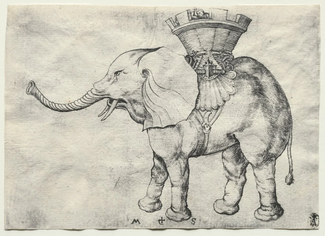 An Elephant with Howdah, detail
