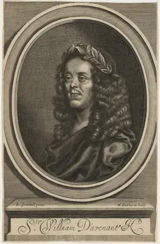 Sir William Davenant, by William Faithorne, ink, 1672