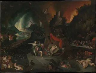 Aeneas and the Sibyl in the Underworld, by Jan Brueghel the Younger, oil, 1630