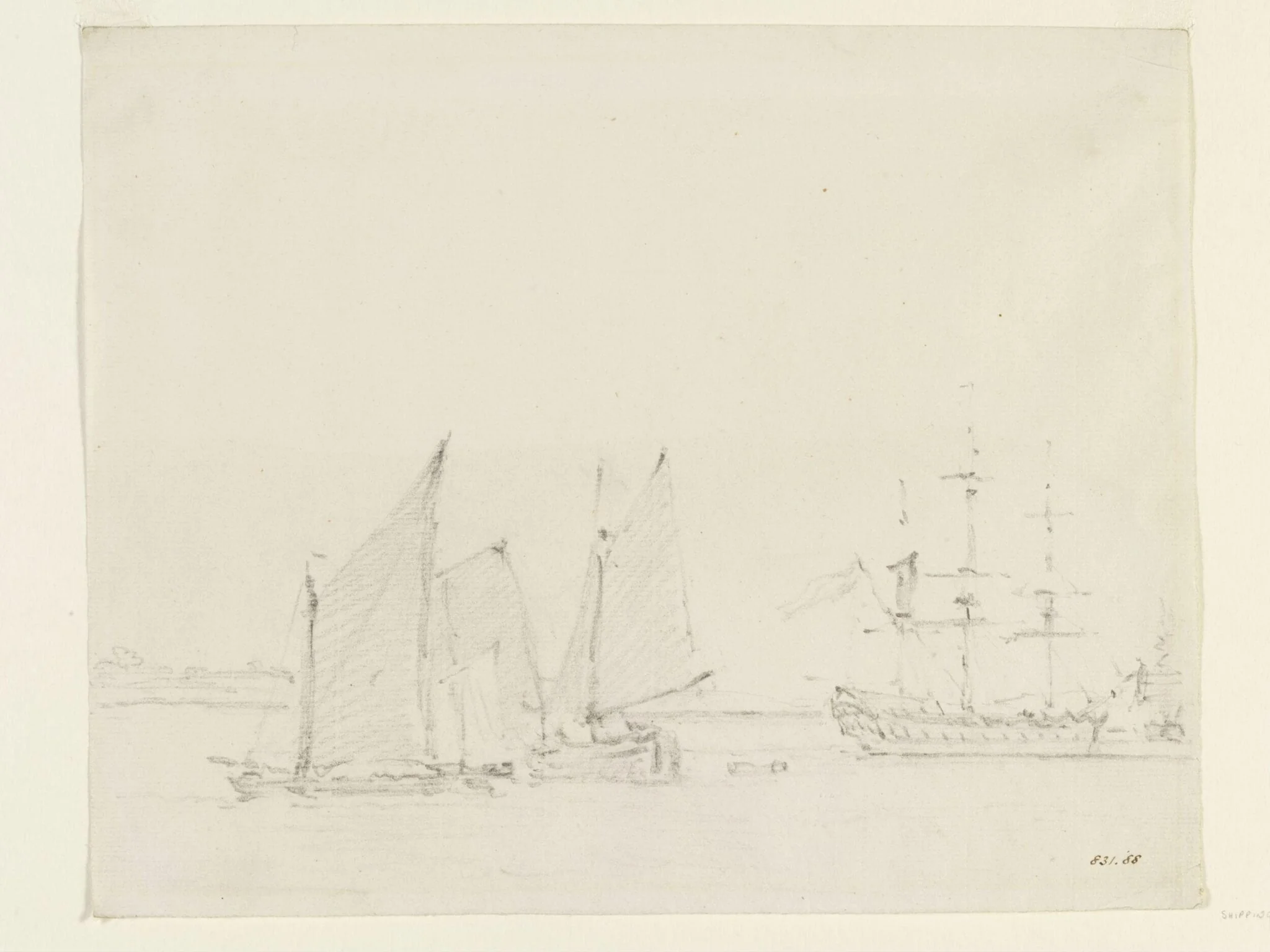 Shipping in the Thames, detail