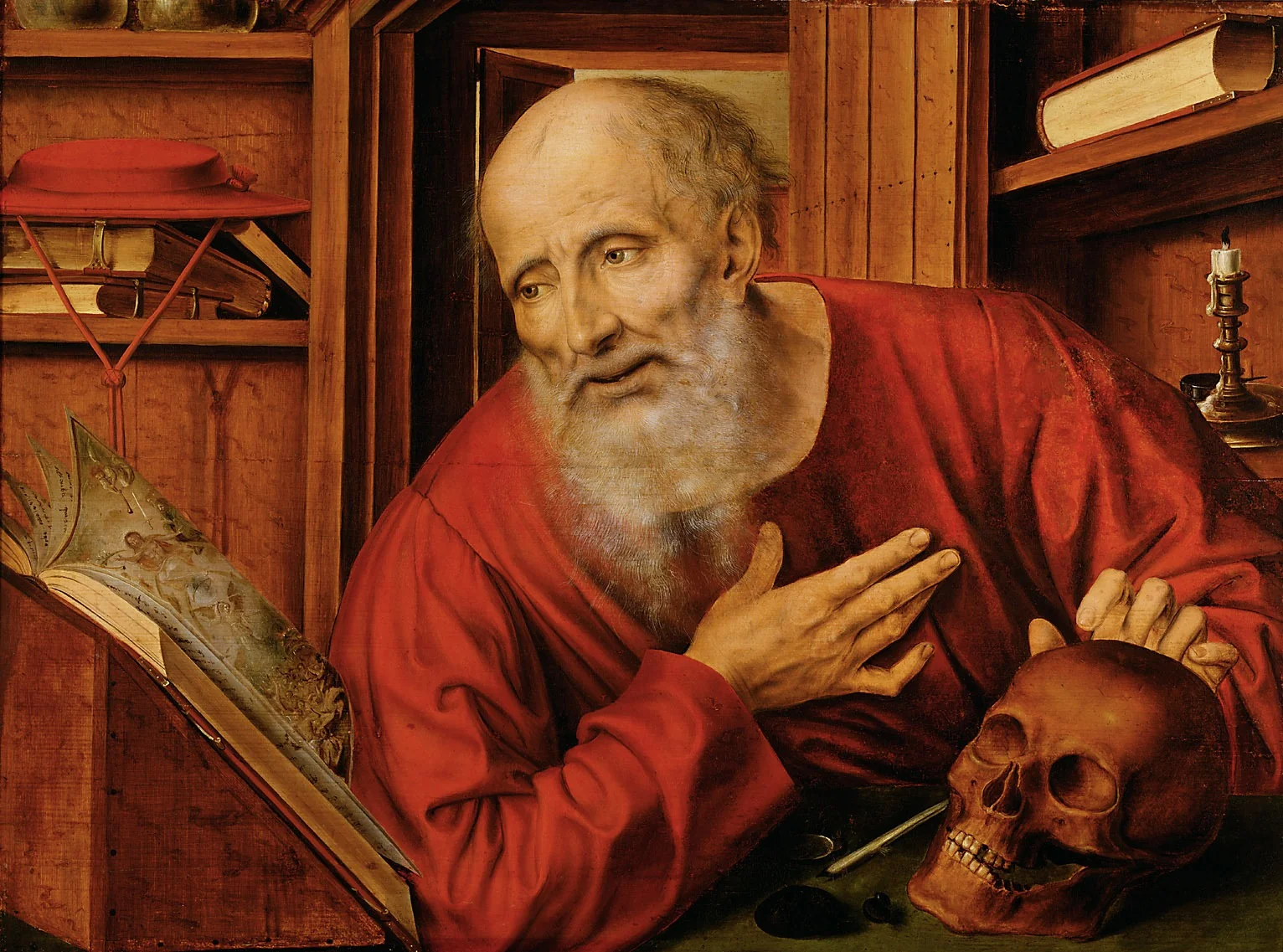 Saint Jerome in his cell, detail