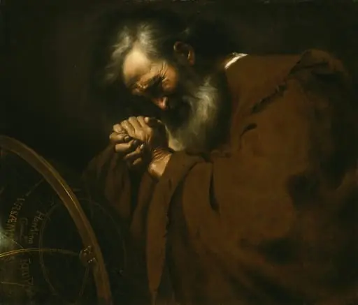 Heraclitus, the Weeping Philosopher, by Unknown, oil, 1630