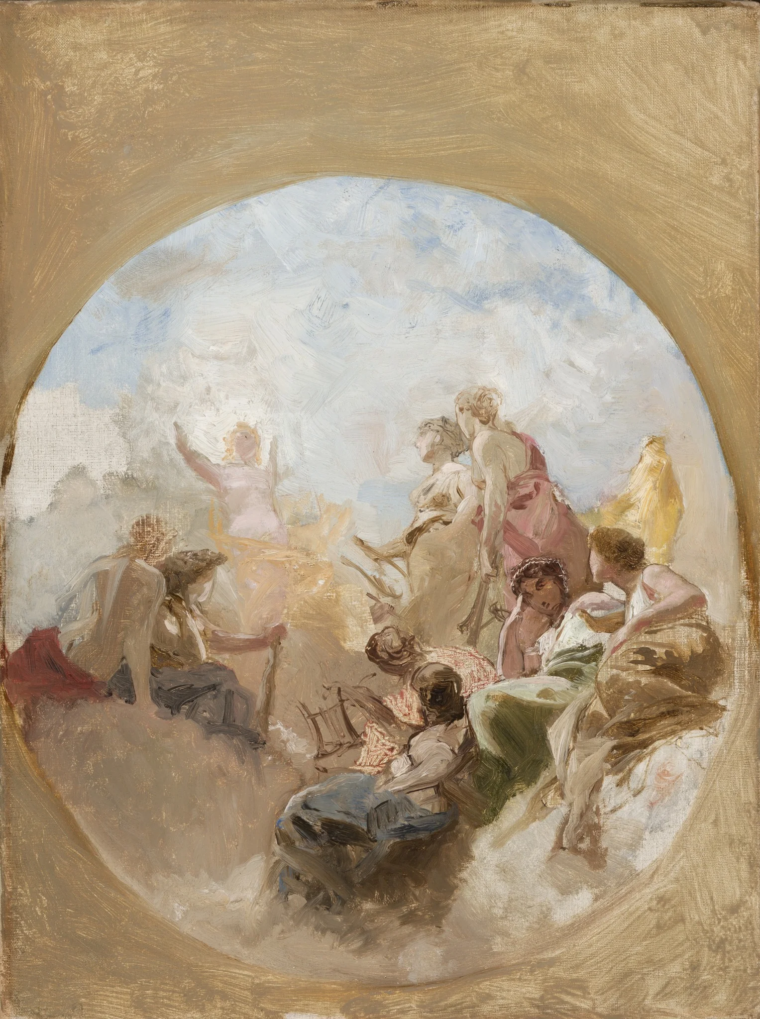 "Aurora" ("Goddess of the Dawn") – Sketch to a Plafon at the House of Jura Nieczajew-Malcew in Sanktt Petersburg, detail