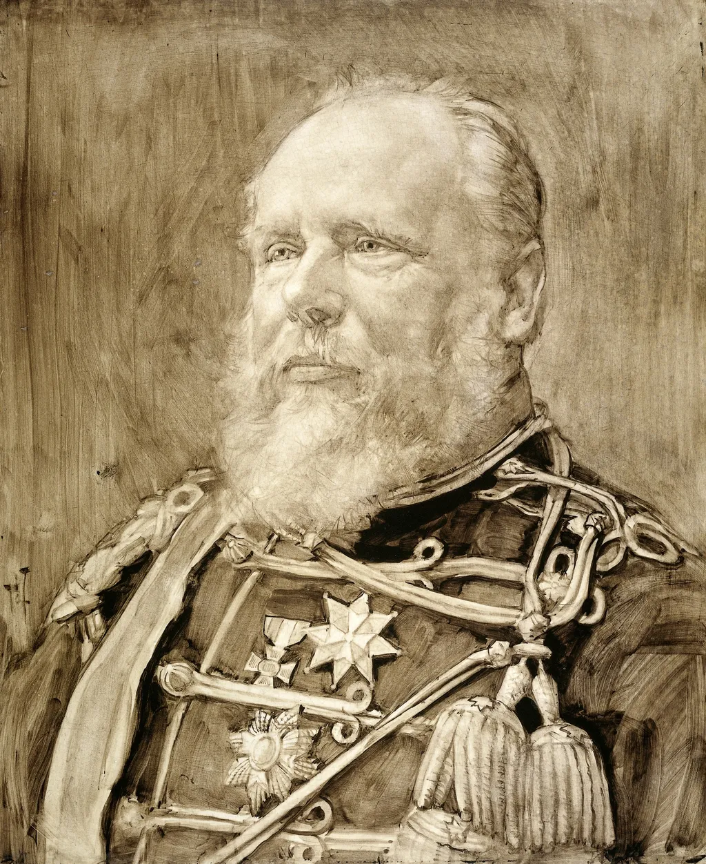 Portret van Willem III, koning der Nederlanden, by Pieter de Josselin de Jong, ceramic, 1894