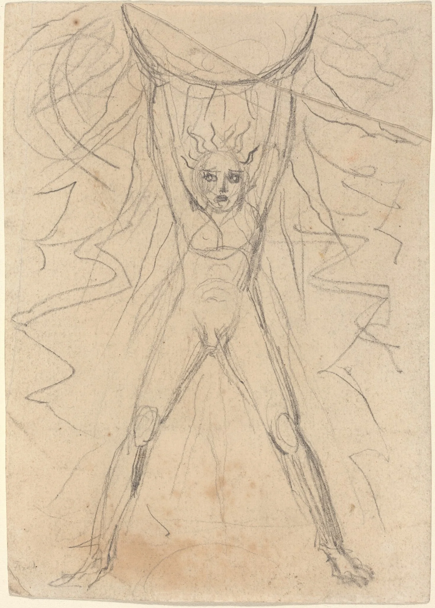 Los Supporting the Sun [recto], detail