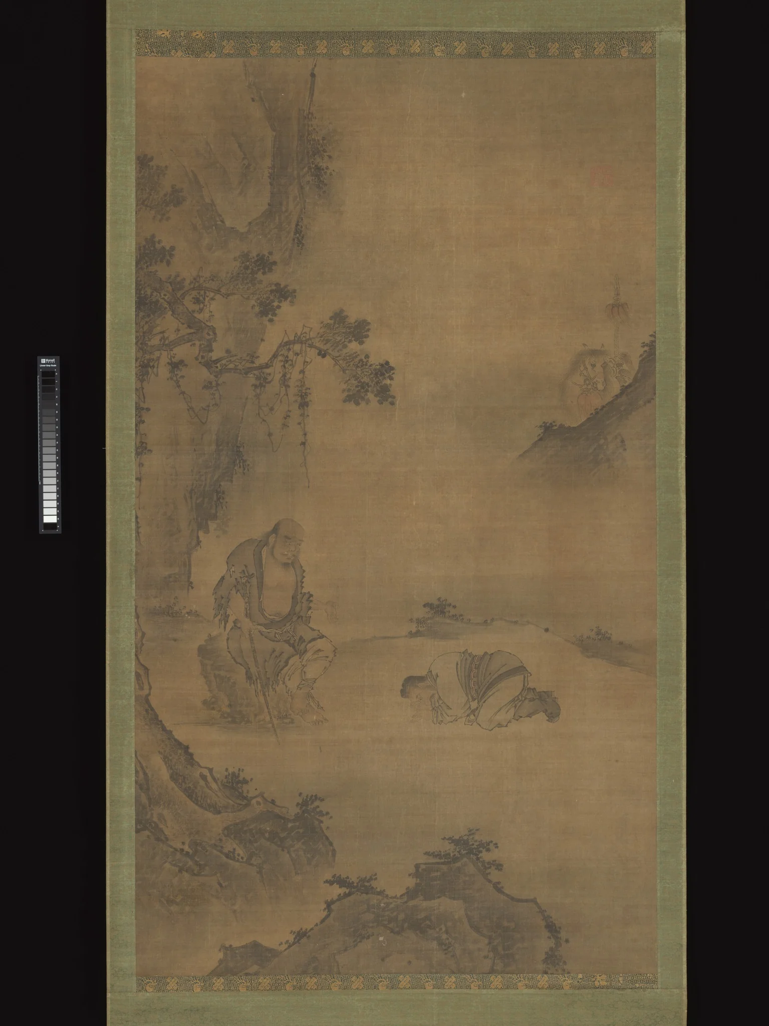 Daoist immortal Li Tieguai receiving a visitor, detail