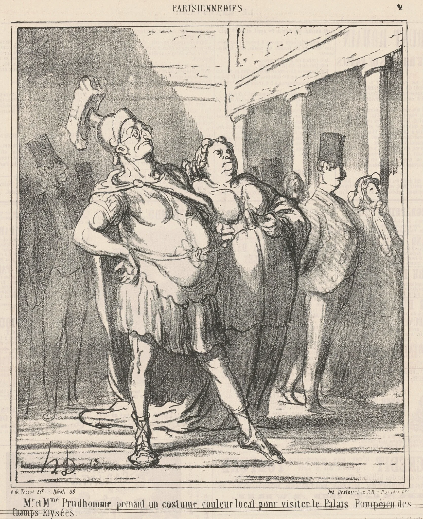 Mr. et Mme Prudhomme prenant un ..., detail
