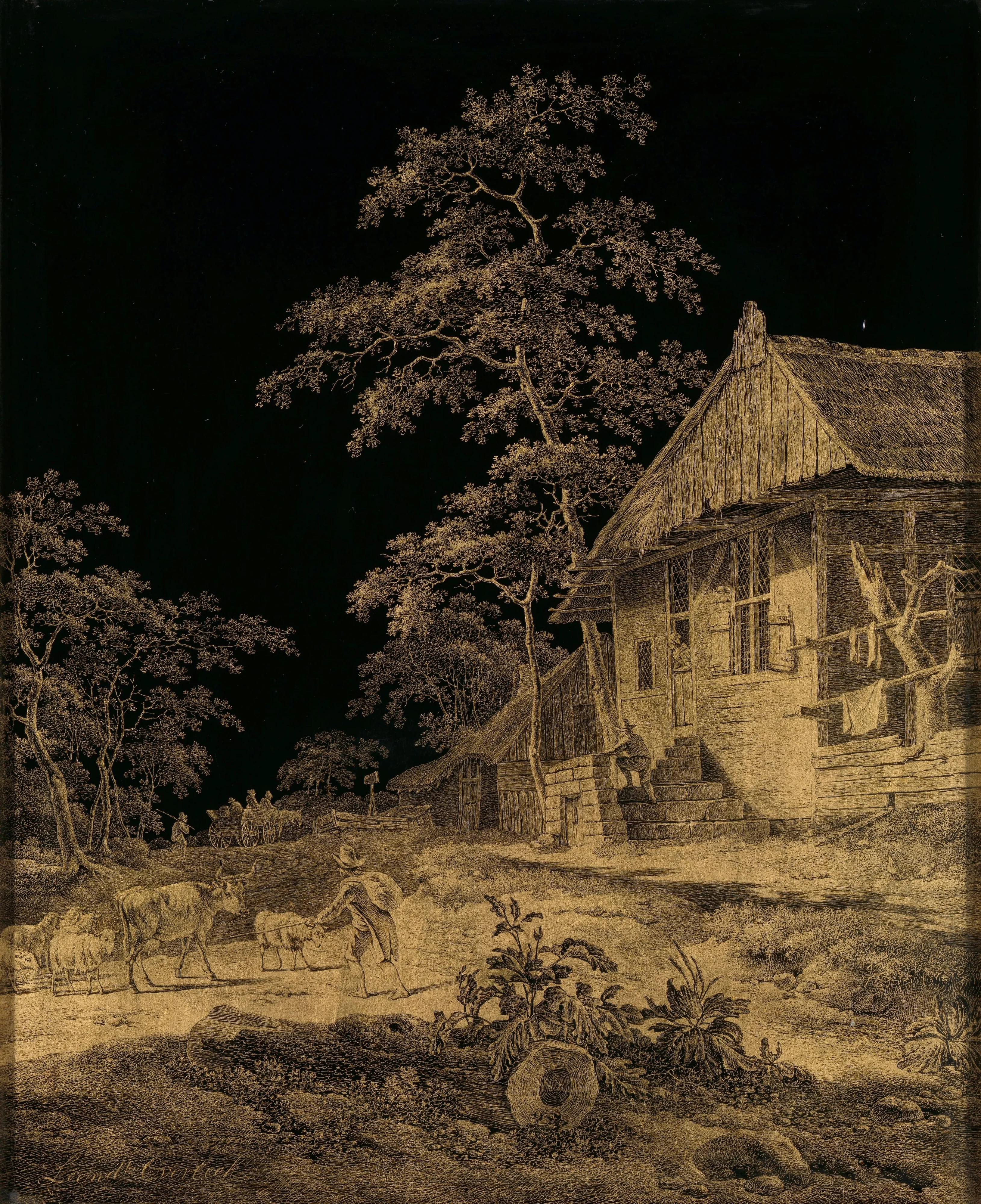 Shepherd at a Farmstead, detail