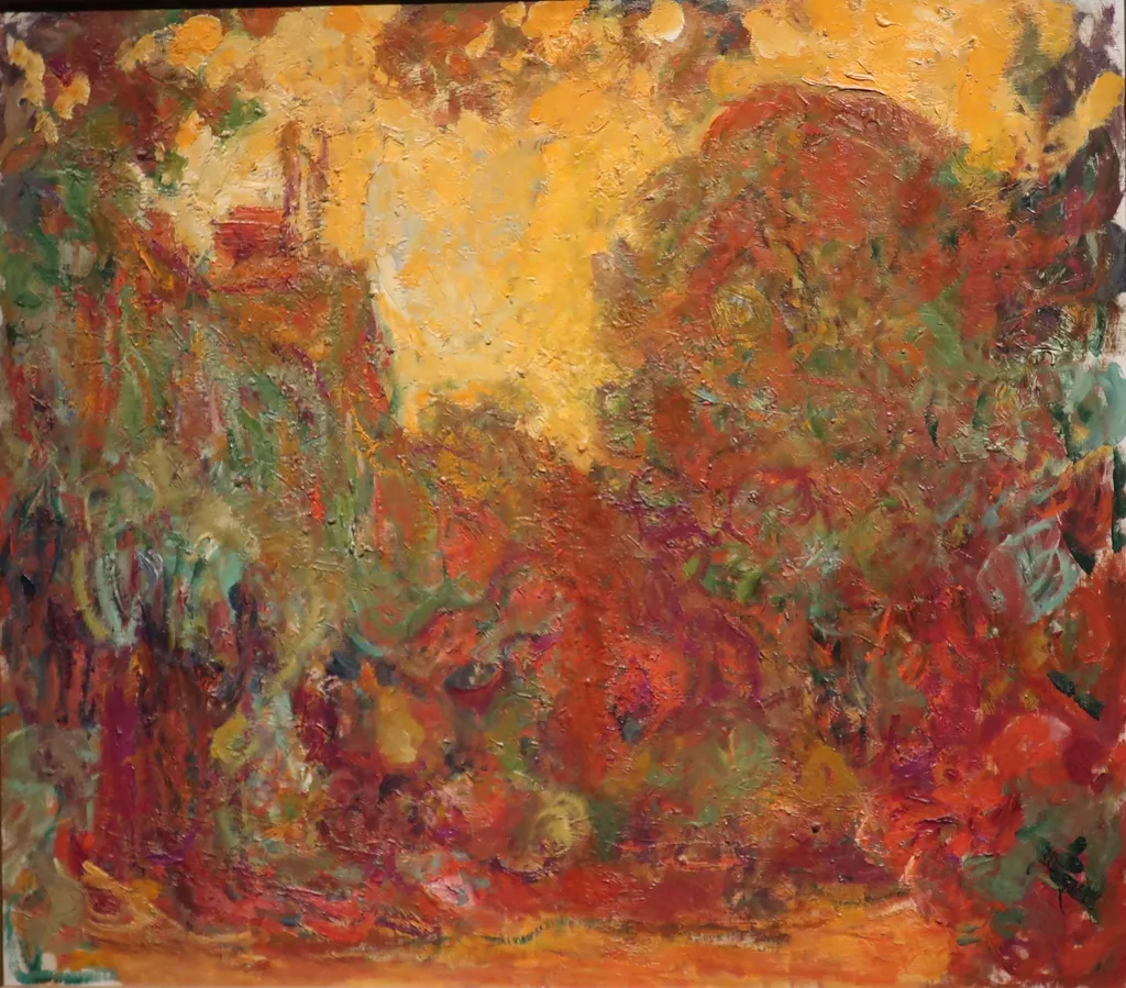 The house seen from the rose garden, by Claude Monet, oil, 1923