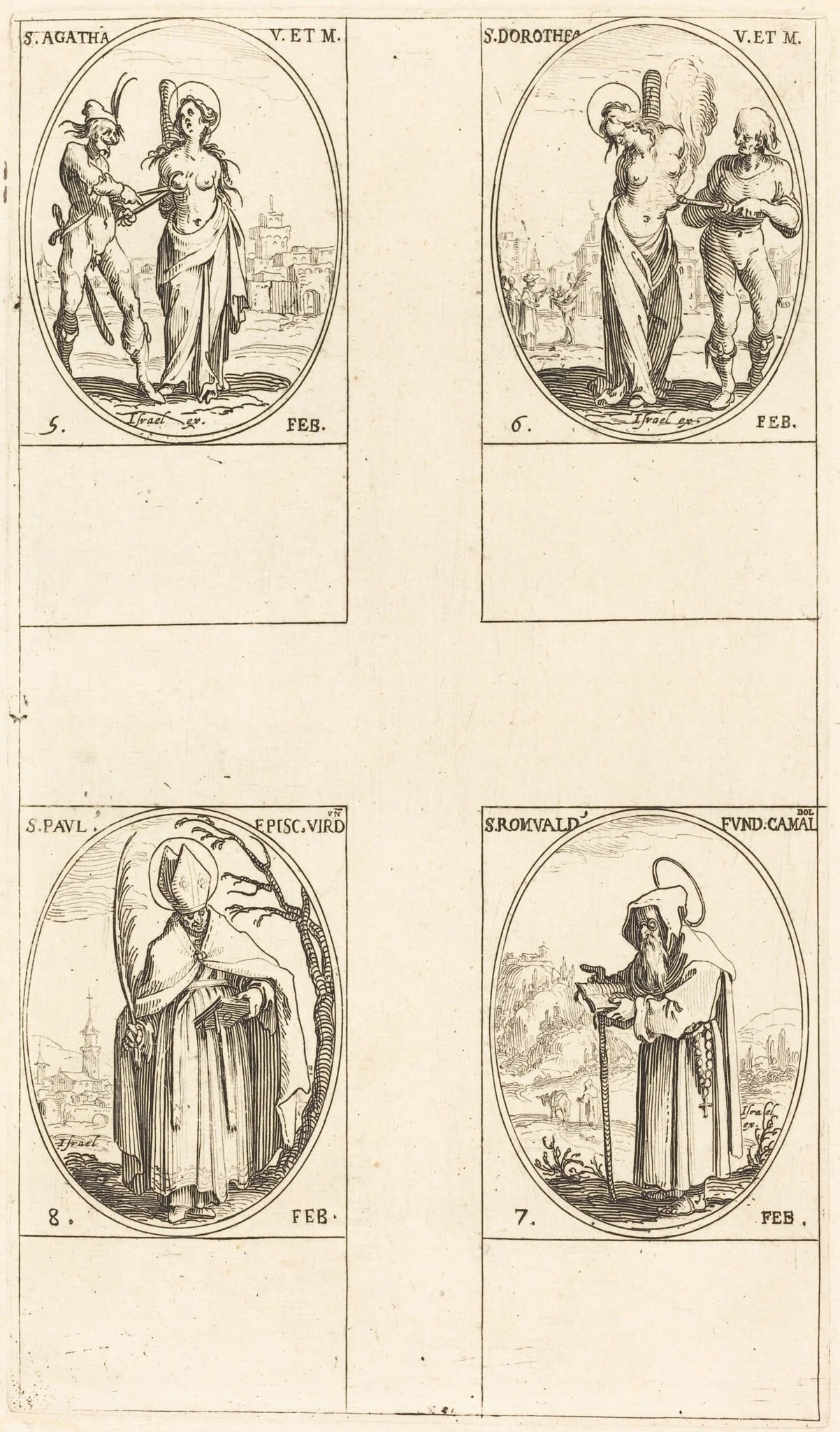 St. Agatha; St. Dorothy; St. Romuald of Ravenna; St. Paul, Bishop of Verdun, detail