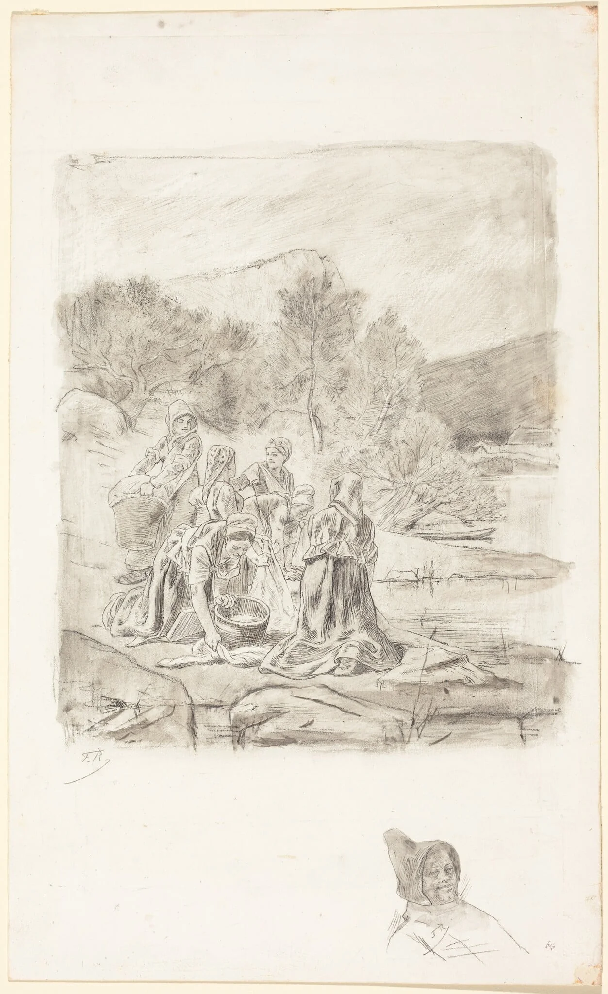 Washerwomen, detail