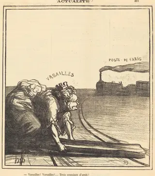 Versailles!... Trois semaines d'arrêt!, by Honoré Daumier, 1871