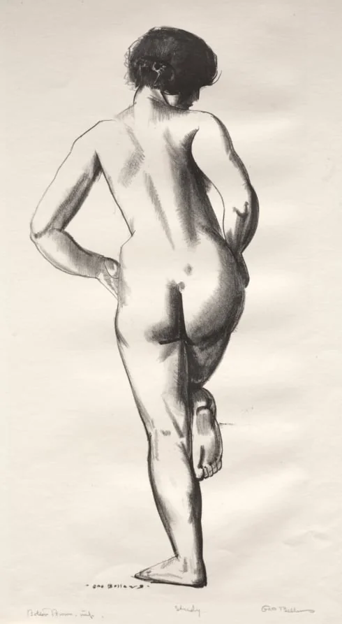 Nude Study, Girl Standing on One Foot, detail