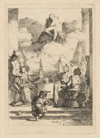 The Banquet of Antony and Cleopatra, by Jean Honoré Fragonard, ink, 1764